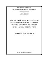 Các yếu tố tác động đến quyết định đầu tư căn hộ chung cư của khách hàng tại công ty cổ phần đầu tư kinh doanh địa ốc hưng thịnh 