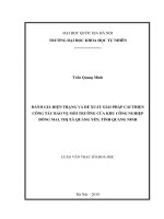 Đánh giá hiện trạng và đề xuất giải pháp cải thiện công tác bảo vệ môi trường của khu công nghiệp đông mai, thị xã quảng yên, tỉnh quảng ninh 