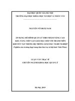 Áp dụng mô hình quản lý MBO nhằm nâng cao khả năng tiếp cận giáo dục đối với thanh niên khuyết tật trong hệ thống giáo dục nghề nghiệp 