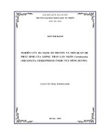 Nghiên cứu đa dạng di truyền và mối quan hệ phát sinh của giống thằn lằn ngón cyrtodactylus (squamata  gekkonidae) ở khu vực đông dương 