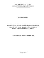 Đánh giá mức độ tổn thương do xâm nhập mặn cho cây lúa vùng ven biển tỉnh thái bình trong bối cảnh biến đổi khí hậu 