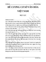 đề cương môn cơ sở văn hóa đại học thương mại VCU 