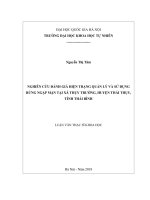 Nghiên cứu đánh giá hiện trạng quản lý và sử dụng rừng ngập mặn tại xã thụy trường, huyện thái thụy, tỉnh thái bình 
