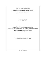 Nghiên cứu phát triển du lịch khu vực hồ thủy điện hòa bình, tỉnh hòa bình theo định hướng bền vững 