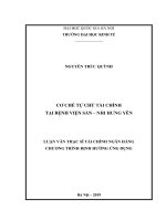 Cơ chế tự chủ tài chính tại bệnh viện sản – nhi hưng yên 