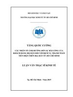 Các nhân tố ảnh hưởng đến sự hài lòng của khách hàng hộ dân đối với dịch vụ thanh toán tiền điện trên địa bàn TP  hồ chí minh 