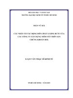 Các nhân tố tác động đến chất lượng BCTC của các công ty xây dựng niêm yết trên sàn chứng khoán HSX 