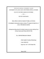 The application of group work activities to improve speaking skills for 10th grade students at a bac ninh high school 