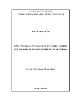 Công tác quản lý nhà nước của sở du lịch hà nội đối với các doanh nghiệp lữ hành nội địa 