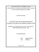 A study on the use of framing devices in some vietnamese and american front pages 