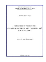 Nghiên cứu xu thế biến đổi của một số đặc trưng mưa trong mùa khô khu vực nam bộ 
