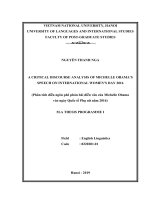 A critical discourse analysis of michelle obama’s speech on international women’ s day 2016 