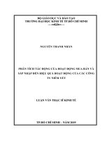 Phân tích tác động của hoạt động mua bán và sáp nhập đến hiệu quả hoạt động của các công ty niêm yết 