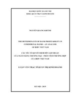 The determinants of bank profitability in commercial banks   an analysis of BIDV vietnam 