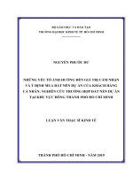 Những yếu tố ảnh hưởng đến giá trị cảm nhận và ý định mua đất nền dự án của khách hàng cá nhân  nghiên cứu trường hợp đất nền dự án tại khu vực đông thàng phố hồ chí minh 