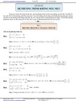 Chuyên đề hệ phương trình không mẫu mực 