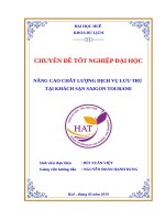 NÂNG CAO CHẤT LƯỢNG DỊCH vụ lưu TRÚ 
