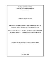 Improving working competency of employees at sales division   habeco one member co , LTD 