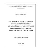 Giá trị của tư tưởng về đạo đức con người trong tác phẩm “bên kia bờ thiện ác” của nietzsche đối với thanh niên việt nam trong cách mạng công nghệ 4 0 