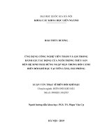 Ứng dụng công nghệ viễn thám và GIS trong đánh giá tác động của nuôi trồng thủy sản đến hệ sinh thái rừng ngập mặn trong bối cảnh biến đổi khí hậu tại tiên lãng, hải phòng 