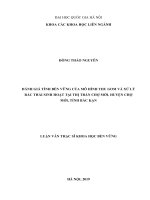Đánh giá tính bền vững của mô hình thu gom và xử lý rác thải sinh hoạt tại thị trấn chợ mới, huyện chợ mới, tỉnh bắc kạn 