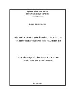 Rủi ro tín dụng tại ngân hàng TMCP đầu tư và phát triển việt nam  chi nhánh hà tây 