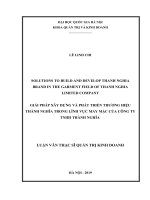 Solutions to build and develop thanh nghia brand in the garment field of thanh nghia company limited 