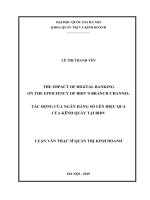 The impact of digital banking on the efficiency of BIDV’s branch channel 