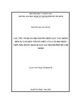 Các yếu tố quản trị nguồn nhân lực tác động đến sự gắn kết với tổ chức của cán bộ nhân viên nhà hàng khách sạn tại thành phố hồ chí minh 