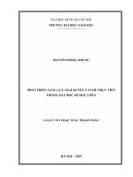 Phát triển năng lực giải quyết vấn đề thực tiễn trong dạy học số học lớp 6 