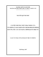 Cải tiến phương thức hoạt động của văn phòng ủy ban nhân dân thành phố hải phòng đáp ứng yêu cầu xây dựng chính quyền điện tử 