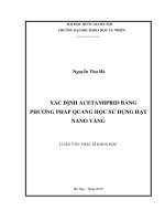 Xác định acetamiprid bằng phương pháp quang học sử dụng hạt nano vàng 
