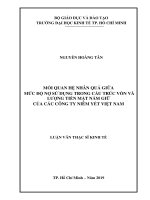 Mối quan hệ nhân quả giữa mức độ nợ sử dụng trong cấu trúc vốn và lượng tiền mặt nắm giữ của các công ty niêm yết việt nam 