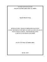 Đánh giá thực trạng ô nhiễm kim loại nặng và dầu mỡ trong nước biển ven bờ tại cụm cảng xuất than nam cầu trắng, thành phố hạ long và đề xuất giải pháp giảm thiểu 