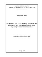 Cơ hội phát triển của nhóm cư dân bị thu hồi đất trong khu vực giải phóng mặt bằng tại huyện vũ thư tỉnh thái bình 