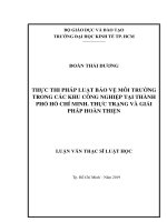 Thực thi pháp luật bảo vệ môi trường trong các khu công nghiệp tại thành phố hồ chí minh  thực trạng và giải pháp hoàn thiện 