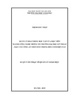 Quản lý hoạt động của học viên ngành công nghệ thông tin trường đại học kỹ thuật   hậu cần công an nhân dân trong bối cảnh hiện nay 