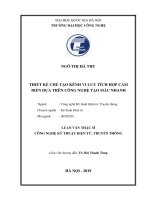 “Thiết kế chế tạo kênh vi lưu tích hợp cảm biến dựa trên công nghệ tạo mẫu nhanh” 