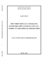 Phát triển nhân lực lãnh đạo sở, ngành theo tiếp cận khung năng lực – nghiên cứu điển hình tại tỉnh hòa bình 