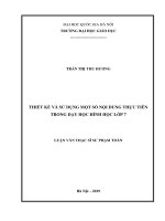 Thiết kế và sử dụng một số nội dung thực tiễn trong dạy học hình học lớp 7 