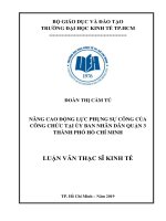 Nâng cao động lực phụng sự công của công chức tại uỷ ban nhân dân quận 3 thành phố hồ chí minh 