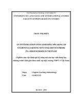An investigation into assessing speaking of students learning new english textbook in a high school in vietnam 