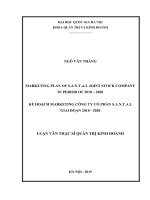 Marketing plan for  s a n t a l JSC  ( 2018 – 2020 ) 