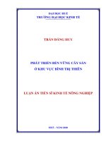 Phát triển bền vững cây sắn ở khu vực Bình Trị Thiên