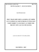 Thực trạng điều kiện lao động, sức khỏe, cơ cấu bệnh tật, một số bệnh có tính chất nghề nghiệp và giải pháp can thiệp cho thuyền viên vận tải viễn dương