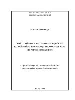 Phát triển dịch vụ thanh toán quốc tế tại ngân hàng TMCP ngoại thương – chi nhánh sở giao dịch 