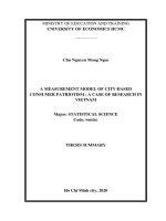 NGHIÊN cứu THỐNG KÊ MÔ HÌNH đo LƯỜNG LÒNG YÊU NƯỚC KINH tế CỦA NGƯỜI TIÊU DÙNG THÀNH THỊ TẠI VIỆT NAM tt tiếng anh 