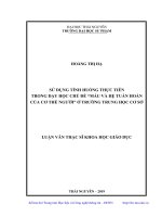 Sử dụng tình huống thực tiễn trong dạy học chủ đề Máu và hệ tuần hoàn của cơ thể người ở trường trung học cơ sở (Luận văn thạc sĩ)