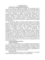 Quản lý phát triển đội ngũ giáo viên các trường mầm non ngoài công lập ở thành phố hà nội theo hướng chuẩn hóa ttn tiếng anh 
