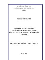 Phân tích rủi ro tài chính tại các doanh nghiệp viễn thông niêm yết trên thị trường chứng khoán việt nam 